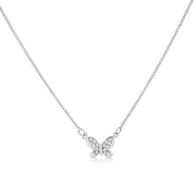 SO SEOUL Caria 3D Butterfly Diamond Simulant Cubic Zirconia Jewelry Set - Stud Earrings and Pendant Necklace