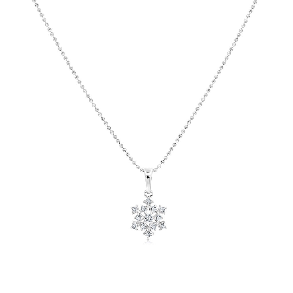 SO SEOUL 'Let it Snow' - Brilliance Snowflake Snowflake Cubic Zirconia Pendant Necklace