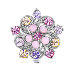 Load image into Gallery viewer, SO SEOUL Leilani Blossom Brooch - Multicolored Austrian Crystal Hijab Pin Featuring White, Aurore Boreale, Purple, Amethyst &amp; Pink Tones
