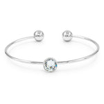 Load image into Gallery viewer, SO SEOUL Bella White Round Classic Swarovski® Crystal Adjustable Cuff Bangle
