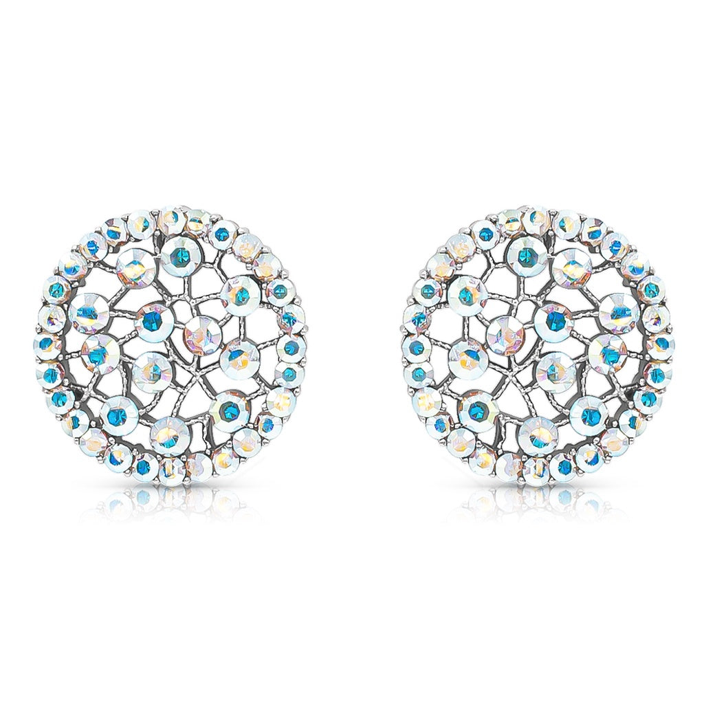 SO SEOUL Dream Catcher Aurore Boreale Austrian Crystal Stud Earrings