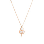 Load image into Gallery viewer, SO SEOUL Alette Three-Leaf Heart Clover Mother of Pearl Pendant in Rose Gold Fixed Chain Necklace
