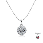 Load image into Gallery viewer, SO SEOUL Camellia-Inspired Rose, White or Ruby-Red Floral Diamond Simulant Zirconia Pendant Necklace
