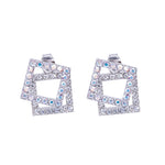Load image into Gallery viewer, SO SEOUL Sequoia Sparkle - Aurore Boreale Crystal Open Square Dangle Earrings
