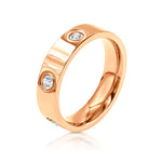 Load image into Gallery viewer, SO SEOUL Forever Rose Gold Ring with Encrusted Diamond Simulant Cubic Zirconia
