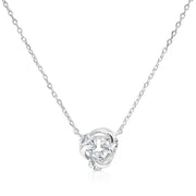 SO SEOUL Callista Twisted Triple Solitaire Diamond Simulant Cubic Zirconia Necklace and Earrings Jewelry Set