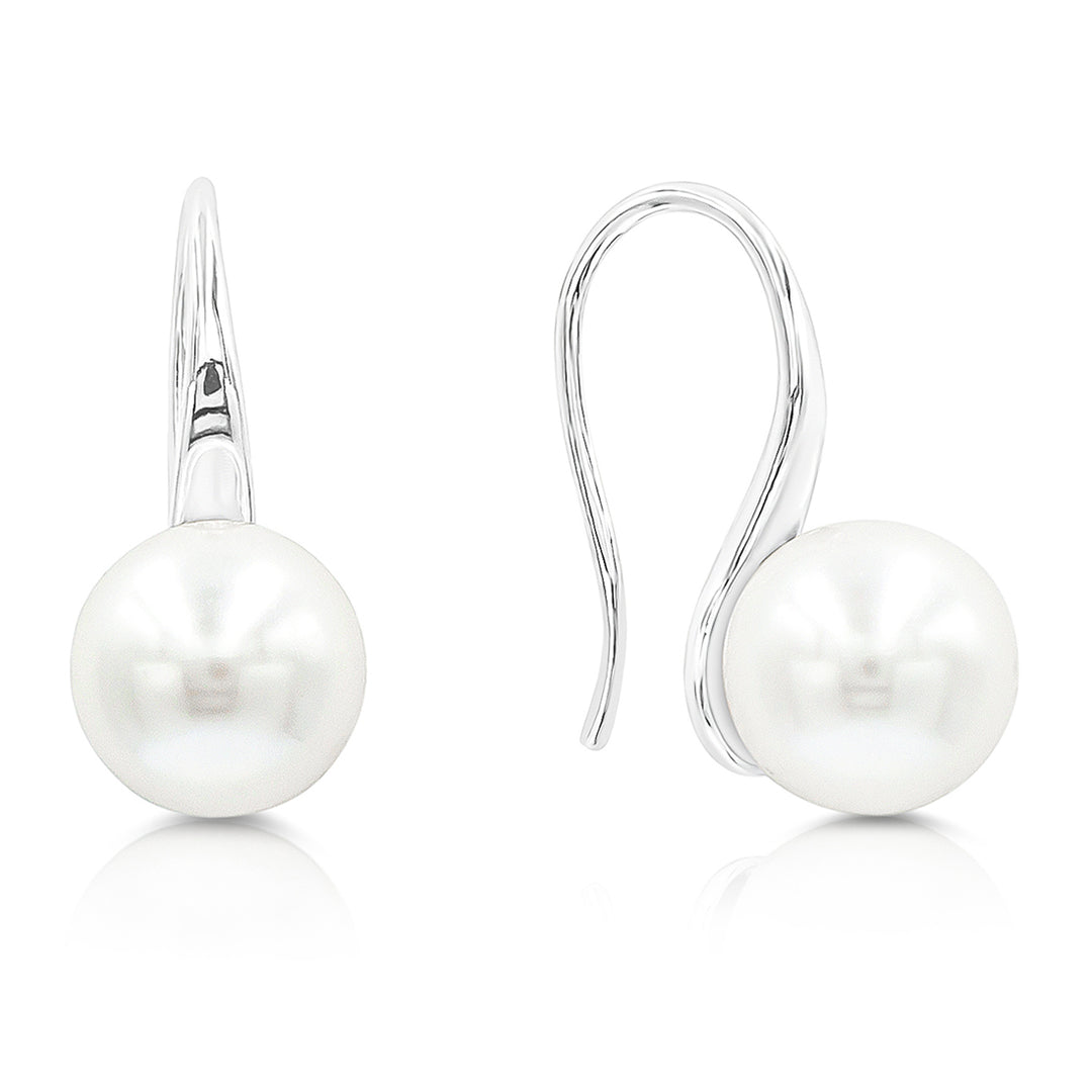 SO SEOUL Exquisite Swarovski® White Crystal Pearl Hook Earrings