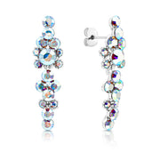 SO SEOUL Enchanted Teardrop Aurore Boreale Swarovski® Crystal Chunky Long Dangling Pierced Stud Earrings