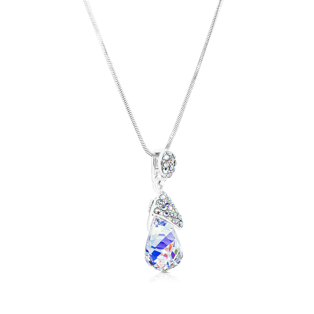SO SEOUL 'Ghent Atlantic' Teardrop Aurore Boreale Swarovski® Crystal Pendant Chain Necklace