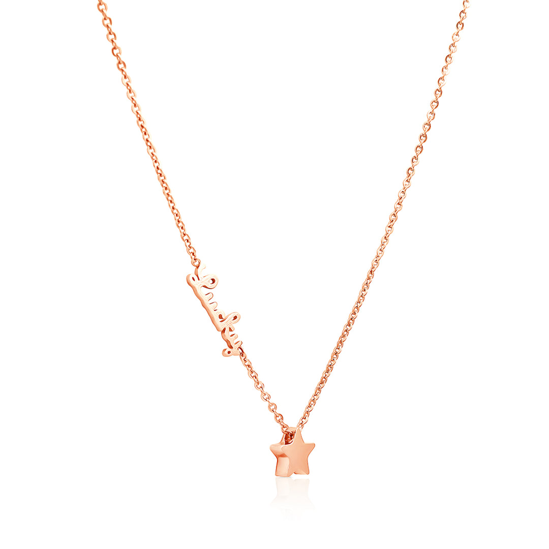 SO SEOUL 'Alette' Lucky Star Rose Gold Pendant Chain Necklace