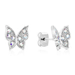 Load image into Gallery viewer, SO SEOUL Caria 3D Butterfly Aurore Boreale Austrian Crystal Stud Earrings
