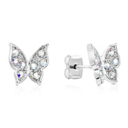 SO SEOUL Caria 3D Butterfly Aurore Boreale Austrian Crystal Stud Earrings