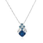 Load image into Gallery viewer, SO SEOUL Lic Crown Emerald Montana Swarovski Crystal Pendant  Necklace and Stud Earrings Set
