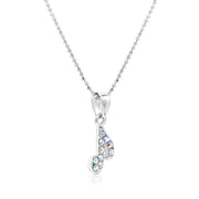 SO SEOUL Music Note Aurore Boreale Austrian Crystal Pendant Necklace