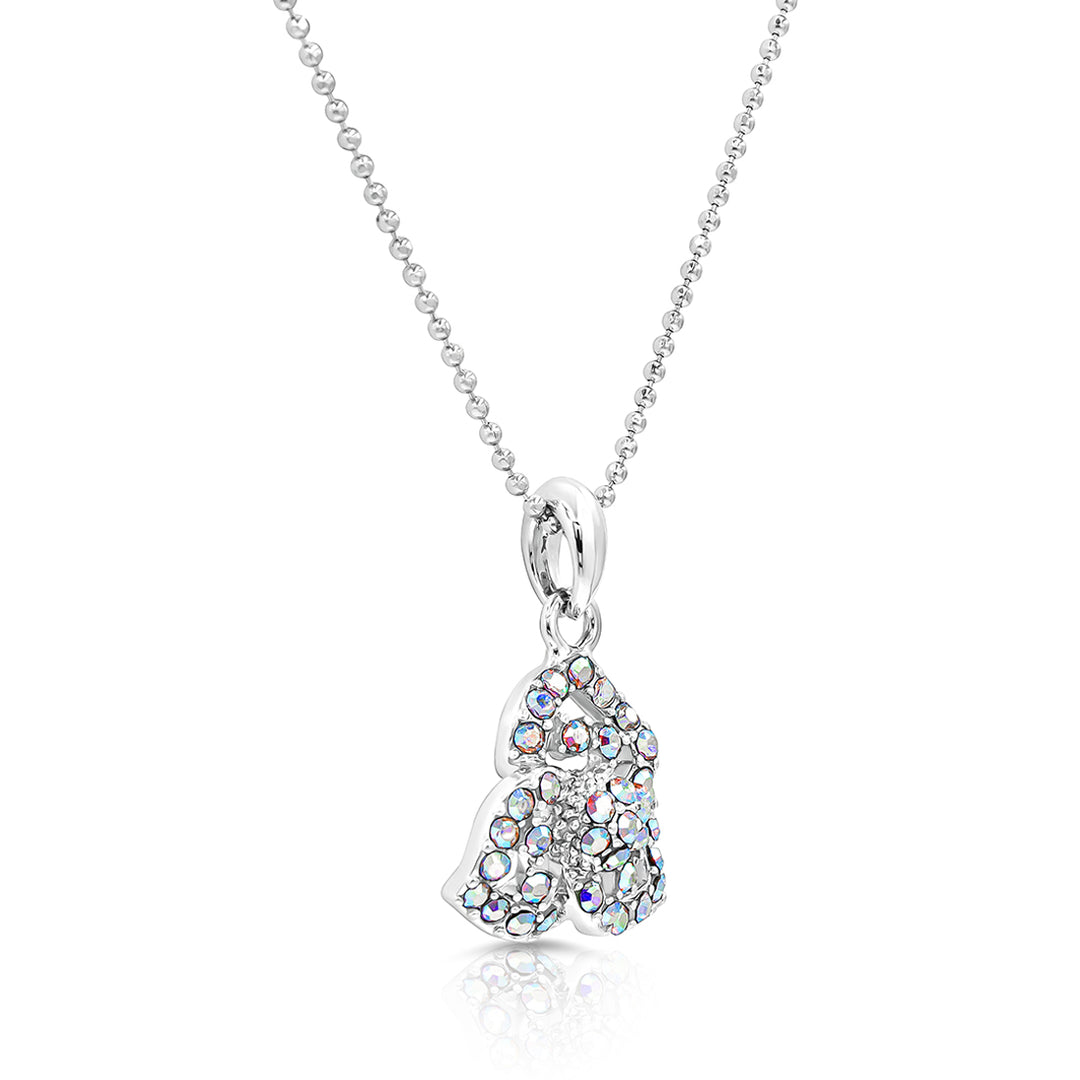 SO SEOUL Glimmering Triad Aurore Boreale Austrian Crystal Pendant Necklace