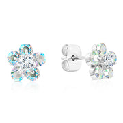 SO SEOUL Kaleidoscope Petite Floral Austrian Crystal Diamond Simulant Stud Earrings