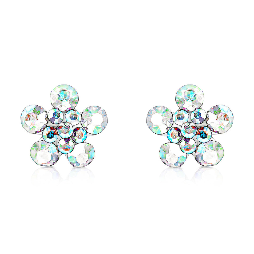SO SEOUL Petite Floral Blossom Opaline Aurore Boreale Crystal Jewelry Set