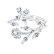 SO SEOUL Leilani Garden Whispers Diamond Simulant Cubic Zirconia Adjustable Silver Ring