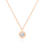 Load image into Gallery viewer, SO SEOUL Roman Numeral Classic Round Austrian Crystal Rose Gold Pendant Necklace
