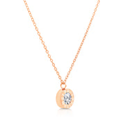 SO SEOUL Roman Numeral Classic Round Austrian Crystal Rose Gold Pendant Necklace