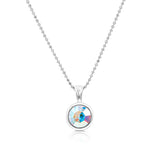 Load image into Gallery viewer, SO SEOUL Bella Classic Aurore Boreale or Light Sapphire Swarovski® Crystal Round Pendant Necklace
