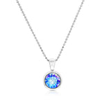 Load image into Gallery viewer, SO SEOUL Bella Classic Aurore Boreale or Light Sapphire Swarovski® Crystal Round Pendant Necklace
