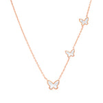 Load image into Gallery viewer, SO SEOUL Caria Enchanted Butterflies Mother of Pearl Rose Gold Necklace
