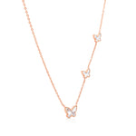 Load image into Gallery viewer, SO SEOUL Caria Enchanted Butterflies Mother of Pearl Rose Gold Necklace
