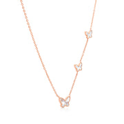 SO SEOUL Caria Enchanted Butterflies Mother of Pearl Rose Gold Necklace