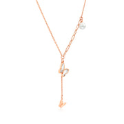 SO SEOUL Caria Butterfly Whisper - Mother of Pearl and Solitaire Pearl Rose Gold Necklace