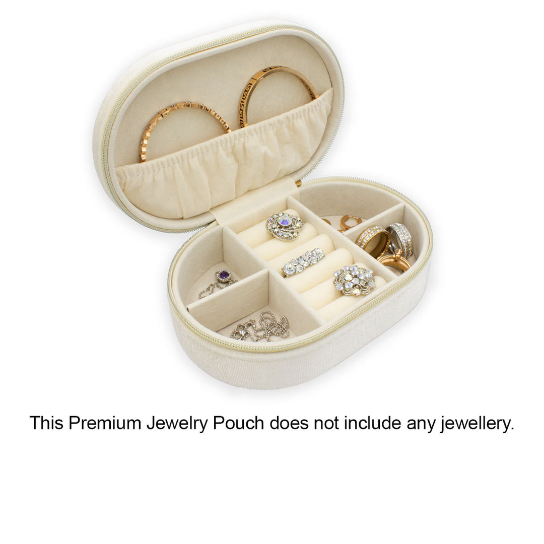 SO SEOUL Elegant Velvet Oval Travel Jewelry Organizer - Perfect Gift for Girls