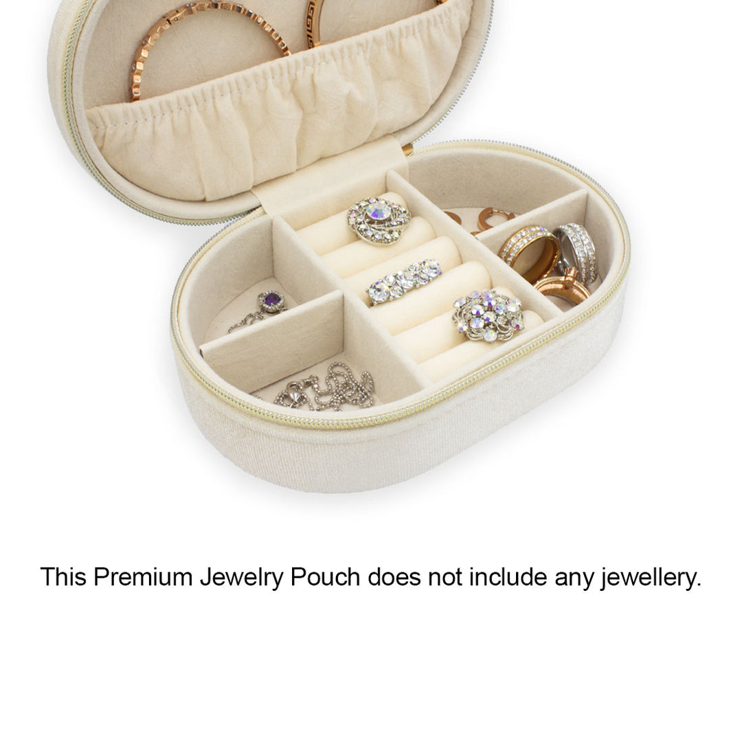 SO SEOUL Elegant Velvet Oval Travel Jewelry Organizer - Perfect Gift for Girls