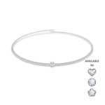 Load image into Gallery viewer, SO SEOUL Athena Elegant Cubic Zirconia Choker with Round, Heart, and Blossom Charms – Spiral Spring Open-End Design
