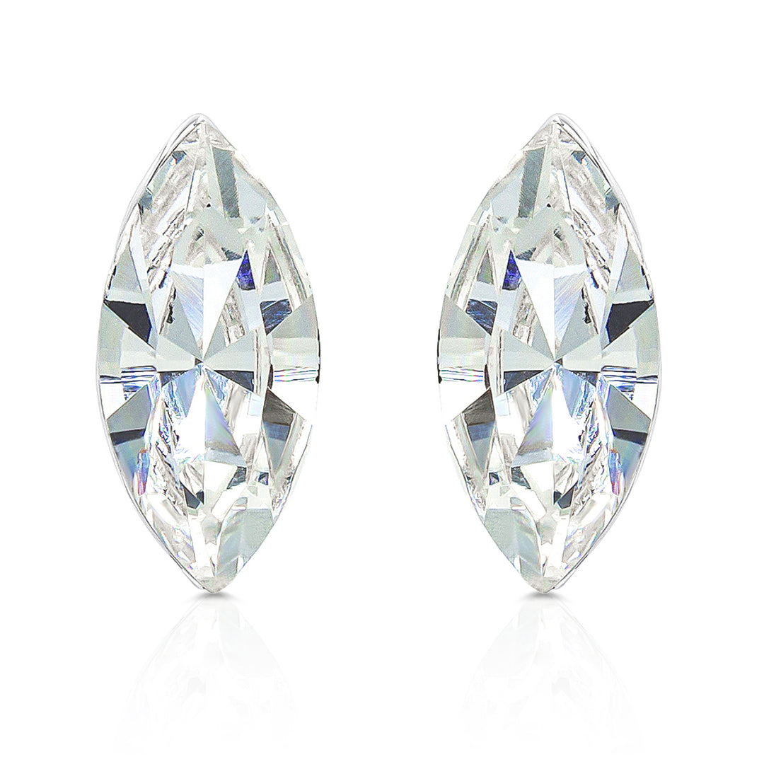 SO SEOUL Ioni Leaf Marquise Cut Moonlight Swarovski® Crystal Stud Earrings