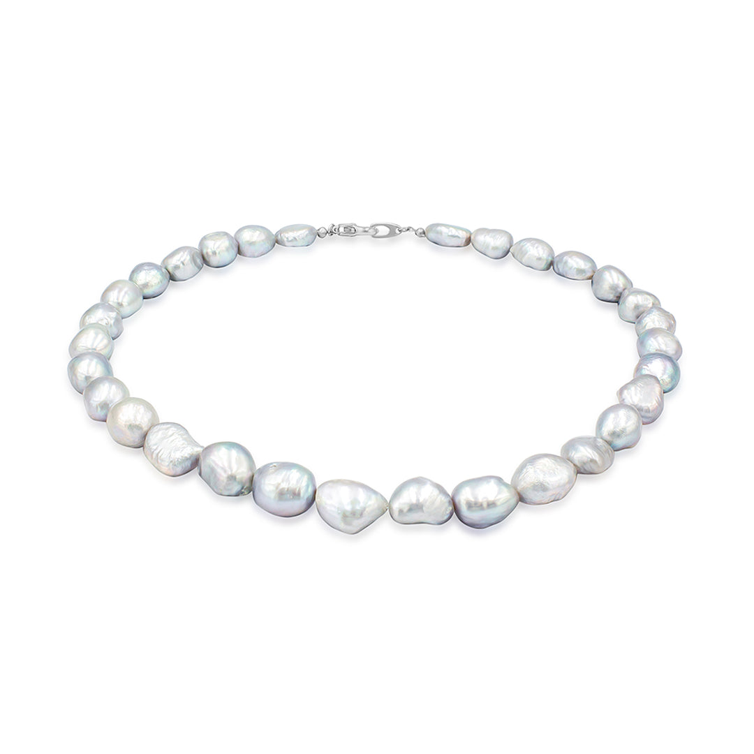SO SEOUL Lucent Charisma Natural Grey Baroque Freshwater Pearl Necklace