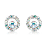 Load image into Gallery viewer, SO SEOUL Halo Open Circle Aurore Boreale Austrian Crystal Stud Earrings
