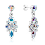 Load image into Gallery viewer, SO SEOUL Enchanted Marquise-Cut Aurore Boreale Swarovski® Crystal Long Dangling Pierced Stud Earrings
