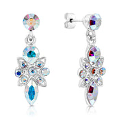 SO SEOUL Enchanted Marquise Cut Aurore Boreale Swarovski® Crystal Chunky Long Dangling Pierced Stud Earrings