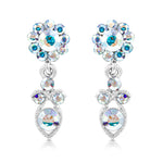 Load image into Gallery viewer, SO SEOUL Enchanted Sunburst Aurore Boreale Swarovski® Crystal Long Dangling Pierced Stud Earrings
