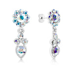 Load image into Gallery viewer, SO SEOUL Enchanted Sunburst Aurore Boreale Swarovski® Crystal Long Dangling Pierced Stud Earrings
