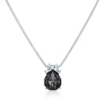 Load image into Gallery viewer, SO SEOUL Graceful Bow Silver Night Swarovski® Crystal with Montana Accent Pendant Necklace
