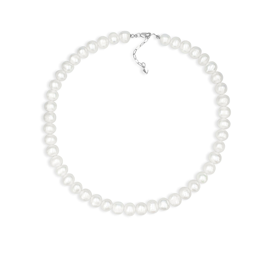 SO SEOUL Lucent Elegance Natural Full Round Freshwater Pearl Necklace