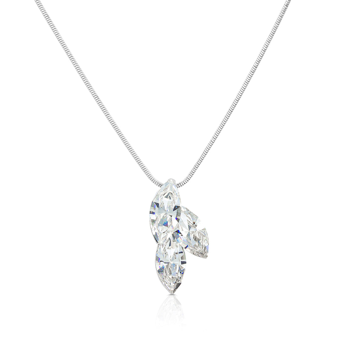 SO SEOUL Ioni Leaf Marquise Cut Moonlight Swarovski® Crystal Pendant Necklace