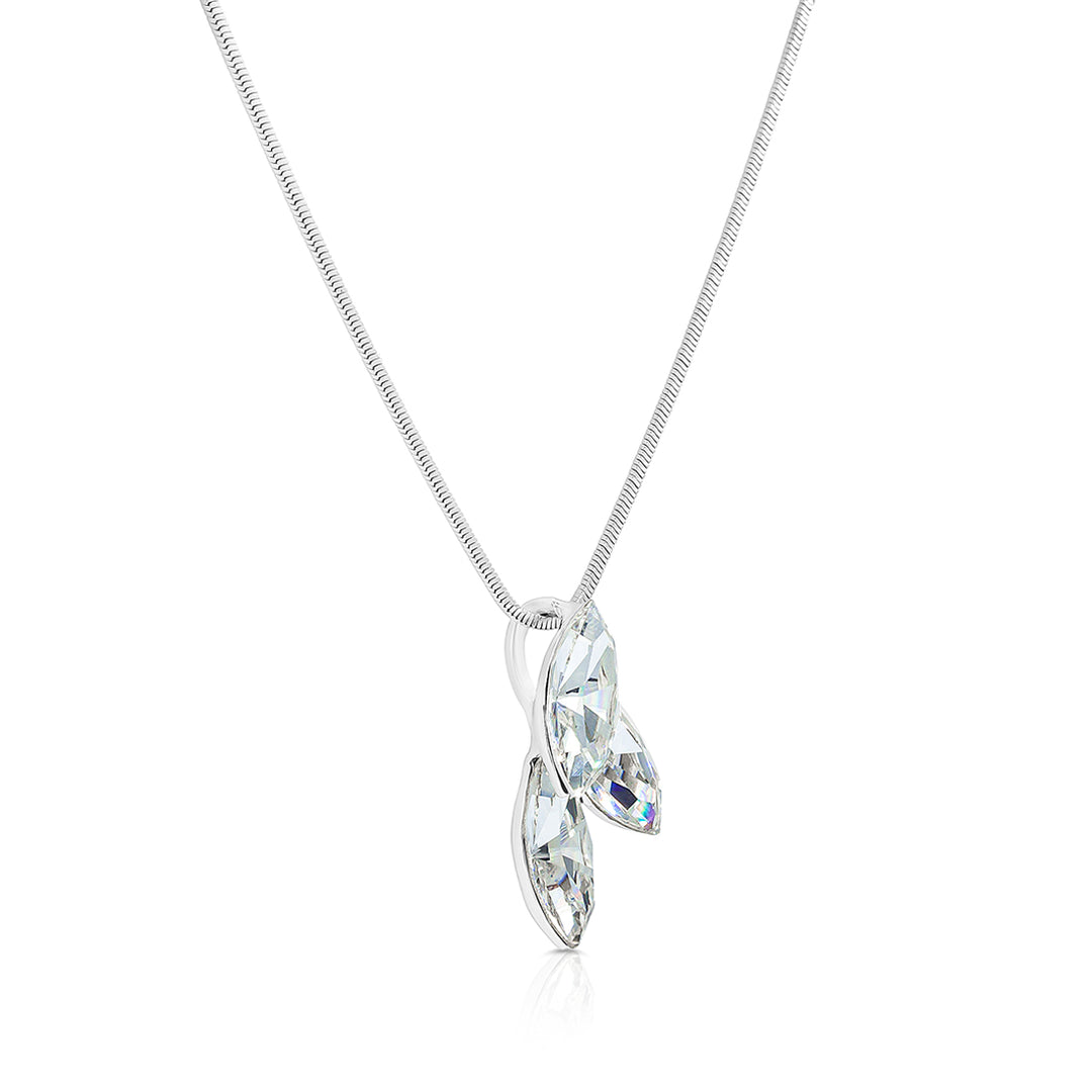 SO SEOUL Ioni Triple Leaf Swarovski®Crystal Pendant Necklace