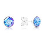 Load image into Gallery viewer, SO SEOUL Bella Classic Aurore Boreale or Light Sapphire Swarovski® Crystal Pierced Stud Earrings
