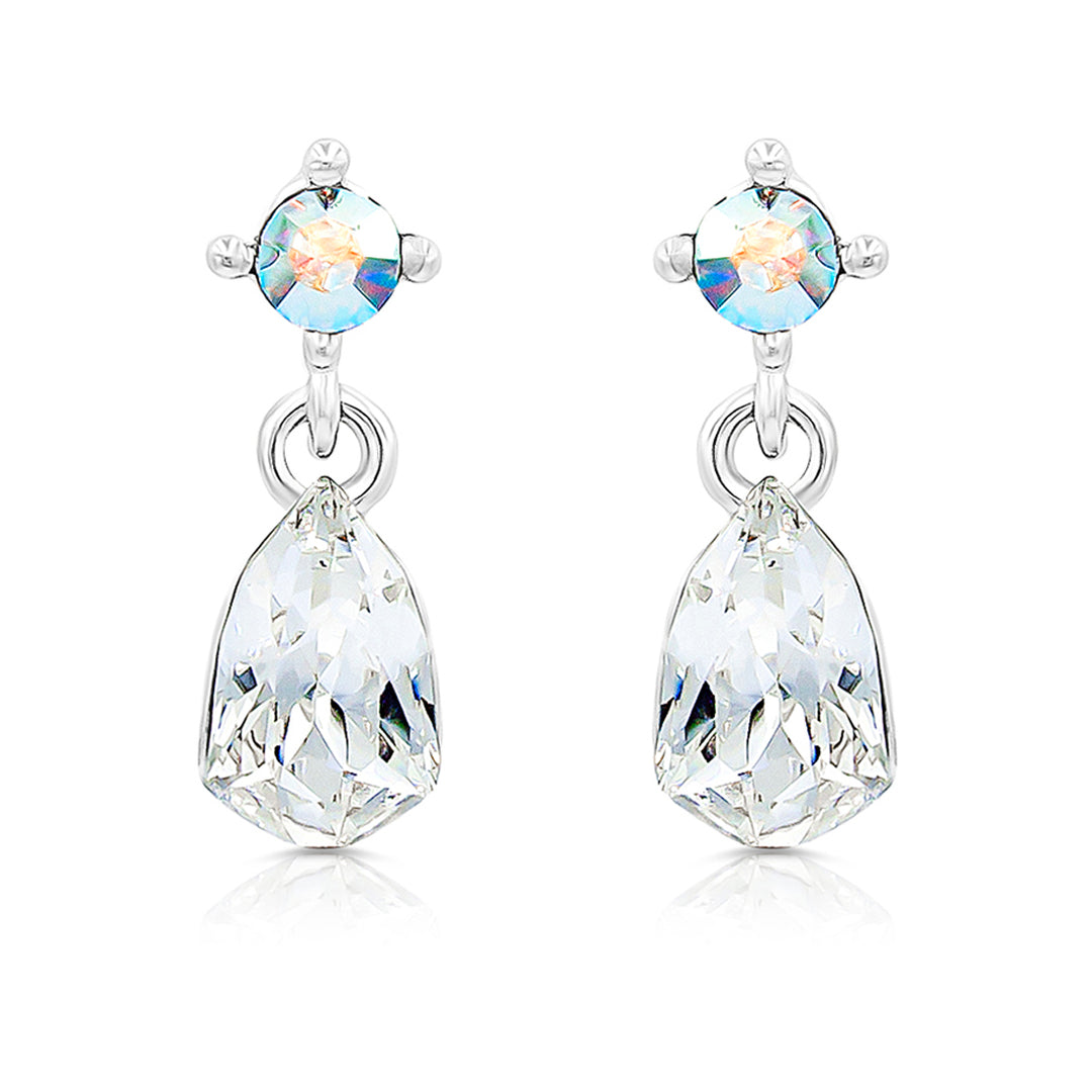 SO SEOUL Caria Butterfly Moonlight or Blue Shade Swarovski® Crystal Pendant Necklace and Stud Earrings Jewelry Set
