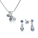 Load image into Gallery viewer, SO SEOUL Caria Butterfly Moonlight or Blue Shade Swarovski® Crystal Pendant Necklace and Stud Earrings Jewelry Set
