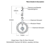 Load image into Gallery viewer, SO SEOUL Halo Open Circle Simulated Diamond Cubic Zirconia Hoop or Clip-On Earrings
