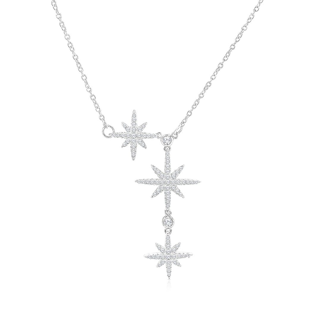 SO SEOUL Attract Y Sunburst Diamond Simulant Cubic Zirconia Necklace