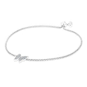 SO SEOUL Caria Butterfly Diamond Simulant Cubic Zirconia Lariat Bracelet